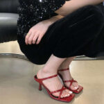 صندل ساده پاشنه دار - کد : (25586) - تصویر 12